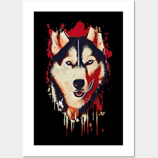 Husky Dog Tie Dye art design Posters and Art